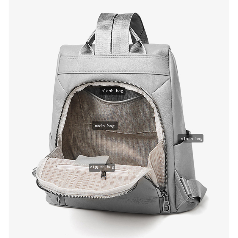 Sac à dos en cuir véritable FO - Travel Backpack Anti Theft avis et prix